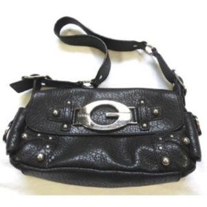 Guess Small Black Shoulder Purse with Silver G